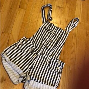 Striped Forever 21 overalls